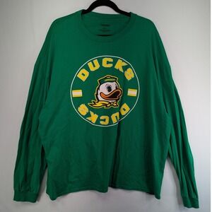 Captivating Apparel Oregon Ducks Long Sleeve Graphic T-Shirt Green Mens XXL